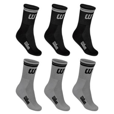 Imagem de Kit 6 Pares de Meias Wilson Cano Longo Masculino, Cinza, Preto, 39-44