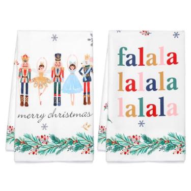 Imagem de FUND AMLIGHT Toalha de mão de Natal, toalhas de cozinha de Natal, quebra-nozes e balé, toalha de banho, decoração de inverno, 45 x 66 cm, 2 peças