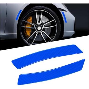 Imagem de 2 peças de adesivos laterais com acabamento refletor de carro, adesivo de aviso de proteção de refletor externo automotivo, faixa refletiva de segurança para carro, SUV, caminhão, roda ou para-choque