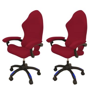 Imagem de Lzyjckh Capa para Cadeira Gamer com Apoio de Braço Capas para Cadeiras de Escritório Protetor Elástico Removível para Cadeira de Escritório e Computador Para Decoração de Casa,Red,2 Packs