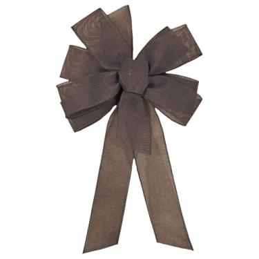 Imagem de Meseey Laço de fita de serapilheira para decoração de guirlanda, juta natural, 25 x 50 cm (marrom)