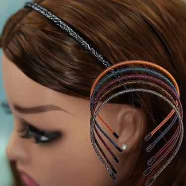 Imagem de Bandanas skinny multicoloridas – cores sortidas para todos os tipos de cabelo – Estilo instantâneo, sem dor – Durável, ajustável, pacote com 5 – mulheres, homens, meninos e meninas.