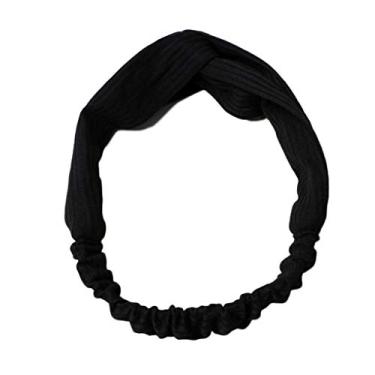 Imagem de Bandanas de cabelo femininas com turbante de nó fofas acessórios listradas sólidas