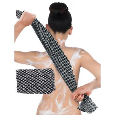 Imagem de 1 esponja de rede esfoliante africana – esfregão corporal de banho e chuveiro para limpeza profunda, remoção de pele morta – Bucha de malha reutilizável para uso diário de homens e mulheres, grade