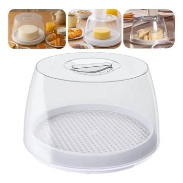 Imagem de 2X Queijeira Com Tampa Acrílico + Grade Escorredor De Soro U