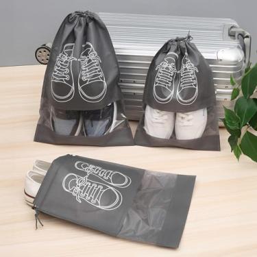 Imagem de 2 bolsas de armazenamento de sapatos com cordão e janela transparente organizador de sapatos de viagem para tênis, saltos, bagagem diária de armário