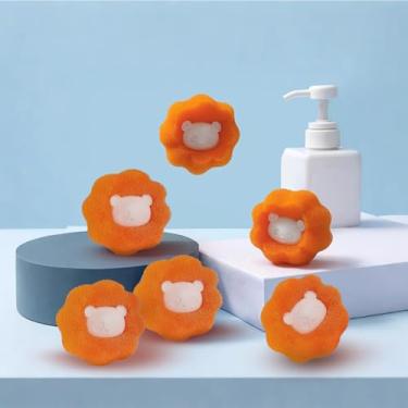 Imagem de 6 bolas de roupa reutilizáveis para remoção de pelos de animais de estimação: perfeitas para roupas e roupas de cama, dobrando como bolas de secador para desaparecer pelos de animais de estimação