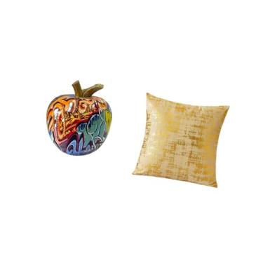 Imagem de Fenteer Capa de Almofada com Escultura de Grafite Nórdico, Elegante Ornamento de Estatueta de Frutas para Decoração de Mesa de Bar, Sofá, Sala de Estar, Prese