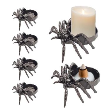 Imagem de 4 peças de suporte de cone de incenso de aranha, difusor de aroma zen, decoração de Halloween, enfeite de mesa de Reiki espiritual, presente de cura