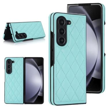 Imagem de Capa de couro para celular Samsung Galaxy Z Fold 6, 5, 4 e 3, proteção contra bloqueio, azul, para Galaxy Z Fold 6