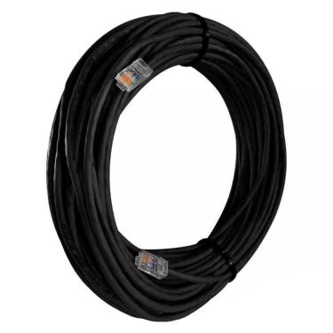 Imagem de Cabo De Rede Cat 5e Mpt Interno E Externo 35 Metros U/utp 4p X 24awg | Preto Com Conectores