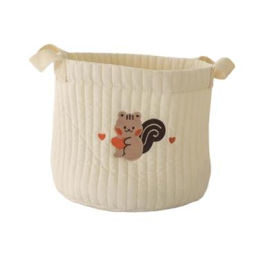 Imagem de simhoa Organizador de fraldas para bebês, cesta de fraldas, portátil, versátil, organizador de trocador, suporte de brinquedos para carro, ambiente, Esquilo Marrom Grande