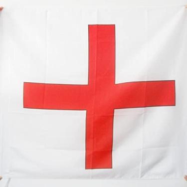 Imagem de AZ FLAG Bandeira da Ordem de Sant Jordi d'Alfama 3' x 3' para um mastro - Bandeiras dos Cavaleiros de São Jorge 90 x 90 cm - Faixa 3 x 3 pés com furo