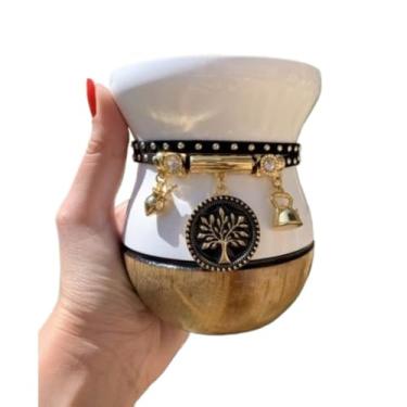 Imagem de Taças de Vinho, Copos, Jarros de, Conjuntos de Mate: Bule de Madeira Colorido + Pulseira(Branca bicolor + Árv. da vida2)