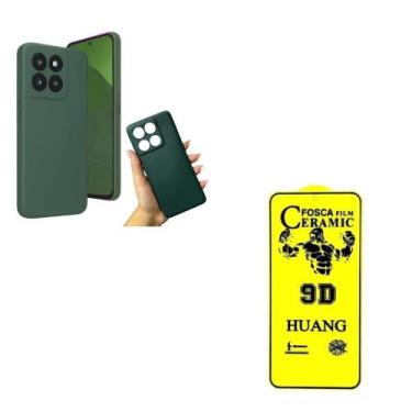 Imagem de Capa Case Verde Escuro + Película Cerâmica Fosca Moto Edge 60 Pro - LX