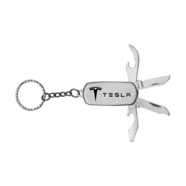 Imagem de Chaveiro Canivete Metal Tesla Cybertruck Model 3  4 Funções - Keychain