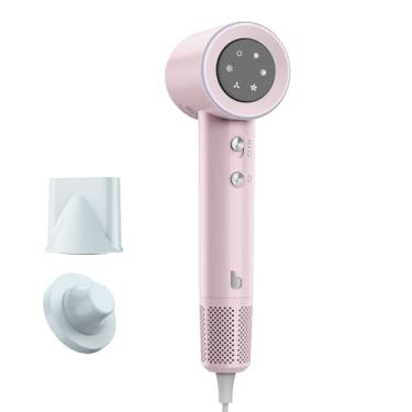 Imagem de GOKOCO Secador De Cabelo Profissional 220v, 120000 RPM High Speed Hair Dryer 1600W com Display Digital LED e Bocal de ar Magnético, Rosa