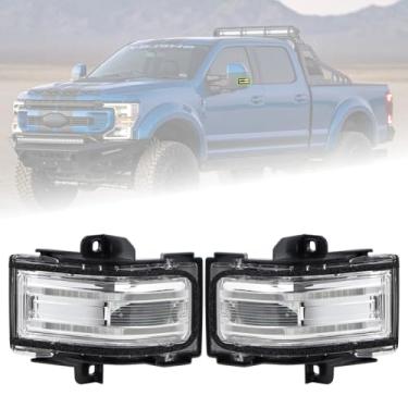 Imagem de KAMDKI Um par de luz de seta de espelho de reboque de porta apto para Ford F150 F250 F350 F450 F550 2015-2025 conjunto de lâmpada de sinal super resistente motorista esquerdo passageiro sem ponto três