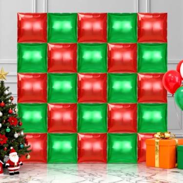 Imagem de 25 peças de balões quadrados, fundo de parede de balões quadrados metálicos, balões de Mylar de dupla face, kit de arco de túnel para decoração de aniversário de casamento, aniversário, chá de bebê