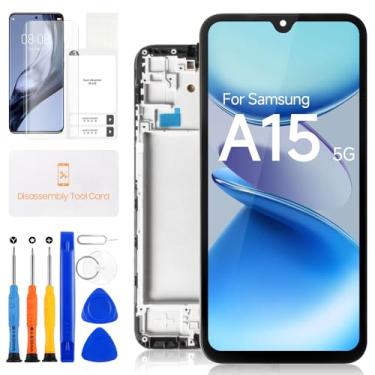 Imagem de Tela de substituição Incell para Samsung Galaxy A15 5G para tela LCD Galaxy A15 5G SM-A156U SM-A156P SM-A156W tela LCD digitalizador de tela sensível ao toque montagem completa (preto com moldura)