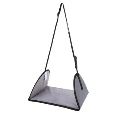 Imagem de Diydeg Rede para Pés de Avião, Descanso para Pés Portátil Ajustável de Nylon Com Tecido de Pelúcia Macio e Base Reforçada, Rede Compacta para Descanso de Pés para Voos Longos, (Cinza)