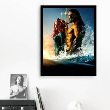 Imagem de Quadro Decorativo Fotografia Aquaman 34X23Cm Moldura Branca - Quadros 