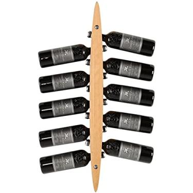 Imagem de Prateleiras de vinho de parede Suporte de garrafa vintage barra de madeira industrial organizador de prateleiras flutuantes suporte de parede prateleira de vinho rústica design de decoração de parede