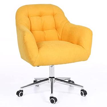 Imagem de Cadeira de lazer estofada para escritório, poltrona ergonômica ajustável com rodas para sala de estar, penteadeira, quarto, estudo