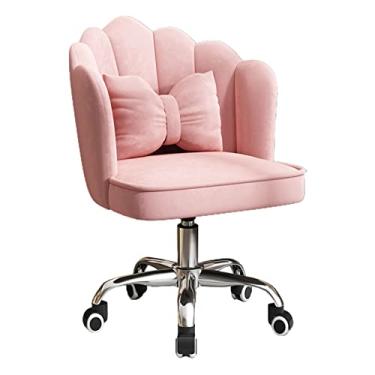 Imagem de Cadeira giratória de veludo, cadeira de mesa confortável para sala de estar, quarto, estudar