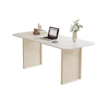 Imagem de Mesa de escritório, mesa de jogos, mesa de computador, branca, simples, para estudo, quarto, sala de estar, sala de estar, prática de escrita, quadro de rocha, aprendizagem, computador, mesa de