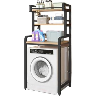 Imagem de HYUIO Prateleiras de lavadora e secadora, rack de armazenamento para máquina de lavar, armário de máquina de lavar tambor, rack de armazenamento sobre a unidade de armazenamento da máquina de lavar