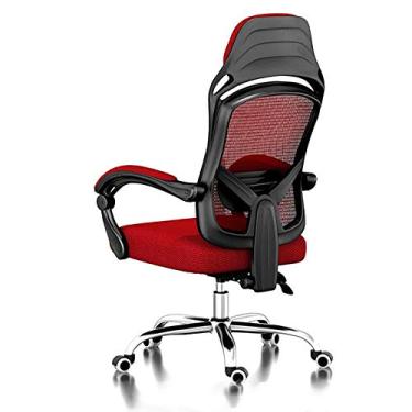 Imagem de Cadeira de escritório para jogos, cadeira de computador, cadeira de mesa de encosto alto, cadeira de computador de malha com suporte lombar e apoio para os pés, cadeira executiva ajustável para casa