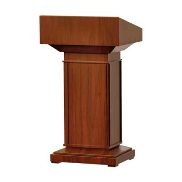 Imagem de YPDJVLTI Speech Podium Púlpito de madeira maciça com suporte de armazenamento e gaveta púlpito de igreja simples portátil