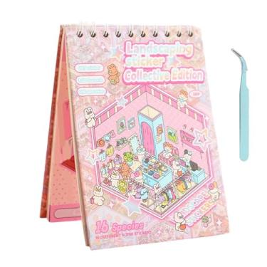 Imagem de Livro de adesivos 3D | Make Your Own Shop House Adesivos - Livro fofo decalque criativo para meninos adultos meninas pré-escolares casa brincadeira escola desenvolver habilidades viagens