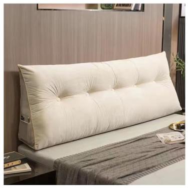 Imagem de ARyako LIchaensc Almofada de cabeceira para cama, almofada de leitura, triângulo, encosto, almofada triangular de cabeceira, suporte para cabeceira de cama, almofada lombar para sofá de dia, A, 180 x