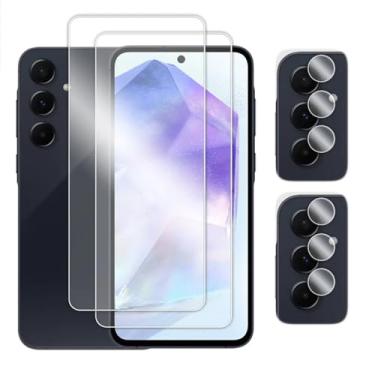 Imagem de Para Samsung A05s A05 A15 A25 A35 A55, Protetor de Tela Película Protetora de Vidro Temperado com Cola Completa