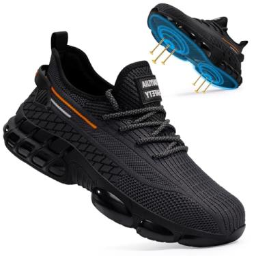 Imagem de BAIYIJIA Calçados Com Biqueira De Aço Para Homens E Mulheres, Leves Respiráveis Trabalho, Segurança Construção Industrial, Tênis Indestrutíveis, Azuis