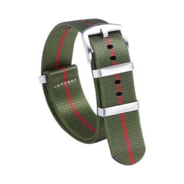 Imagem de Pulseira De Relógio De Nylon Verde 18/20/22mm Alta Densidade Militar E