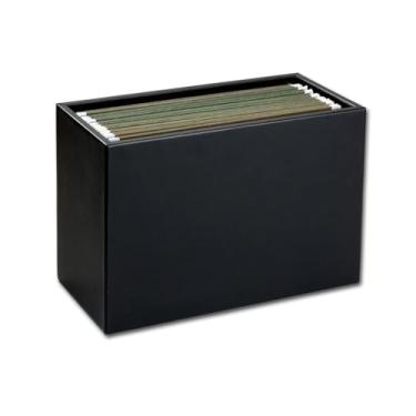 Imagem de Caixa de pasta de arquivo suspensa de couro preto clássico