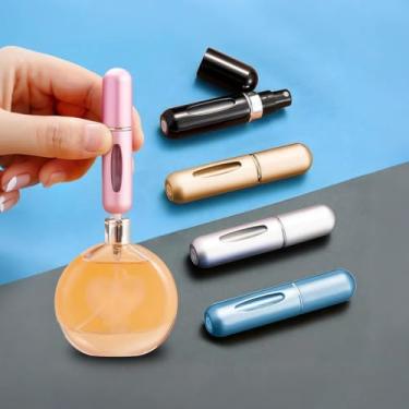 Imagem de Conjunto de 10 frascos de perfume tamanho viagem, pulverizador atomizador recarregável à prova de vazamento, portátil para bagagem de mão, academia e férias, presente ideal.