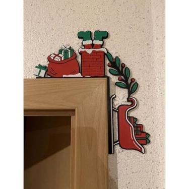 Imagem de Decoração Natalina para Canto de Porta – Chaminé do Papai Noel, Aconchegante e Festiva(Lado direito)
