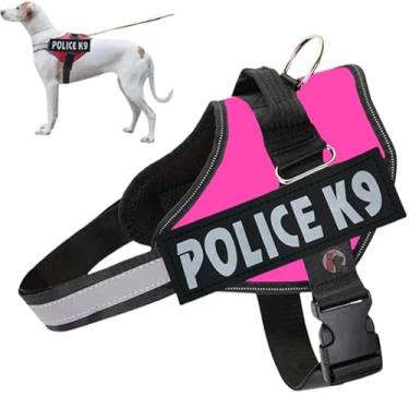 Imagem de Coleira Peitoral Para Cachorro Porte Pequeno Médio e Grande Colete Confortável Policia K9 (Pink, GG)