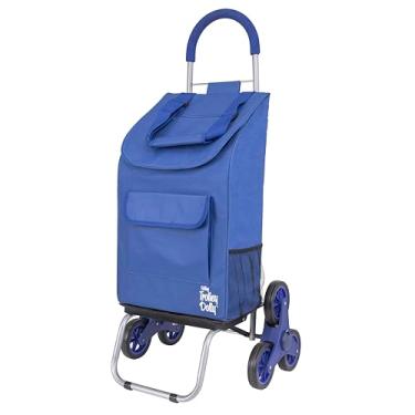 Imagem de dbest Products Carrinho de compras com alças de mochila, carrinho de compras dobrável, apartamento de condomínio, azul