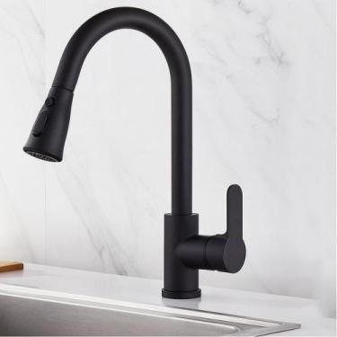 Imagem de Torneira Para Cozinha Gourmet Monocomando Misturador Preta - Deend