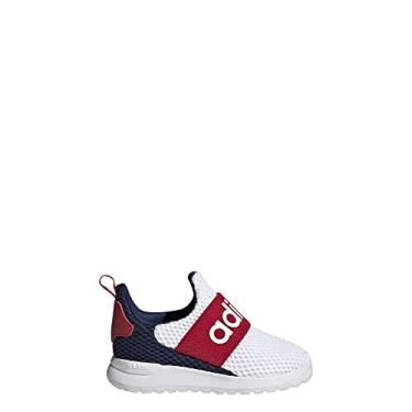 Imagem de adidas Tênis de corrida unissex-infantil Lite Racer Adapt 4.0, Branco/Azul escuro/Escarlate