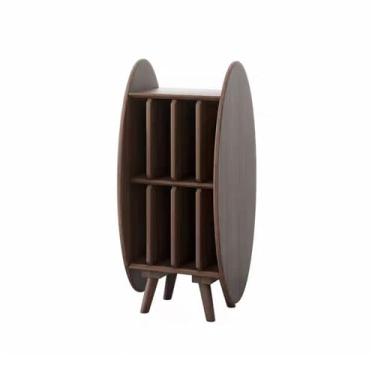 Imagem de Suporte para armazenamento de CDs Armário de madeira moderno e criativo para guardar discos vinil, ideal para sala estar, quarto jantar(Walnut Colour)