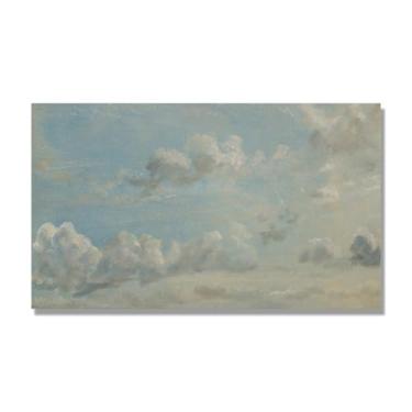 Imagem de NHLDZYH Arte em tela de paisagem estilo Constable, (Cloud Study 25), pintura romântica do campo inglês, decoração de parede texturizada com pincelada pesada. Tela de 40 x 68 cm - 15,7 x 26,8 pol