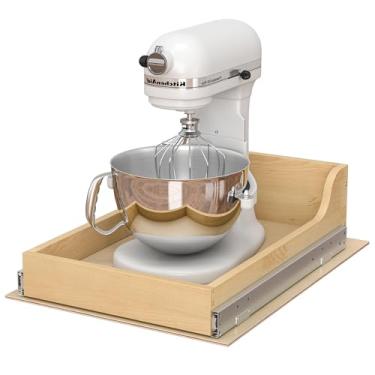 Imagem de ALINE FURNITURE Gavetas de bétula para armários, 38 cm L x 53 cm P x 15 cm A gaveta deslizante macia para armários de cozinha, prateleiras de puxar, organizador de armário de despensa, com modelo de