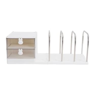 Imagem de YOUTHINK Armazenamento de Mesa Caixa Organizador de Mesa Com Suportes para Livros Organizador de Prateleira de Multifuncional para Material Escolar de Escritório Doméstico (Branca)
