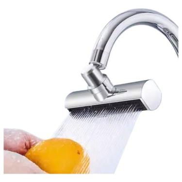 Imagem de Torneira Multifuncional Extensora com Rotação 360º | 4 Jatos Ajustáveis (Nebulizador, Chuveirinho, Concentrado e Cortina) | Encaixe Universal (Adaptadores Inclusos)